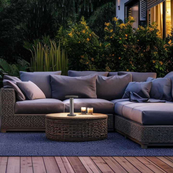 Actual product image Brilliant Magua LED outdoor table lamp with solar 21.7 cm black (220 lm, IP44)