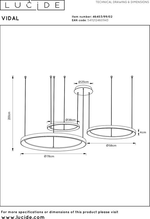 Produktbild Lucide Vidal (1693 lm)