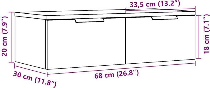 Immagine prodotto vidaXL Wandschrank (68 x 30 x 20 cm)