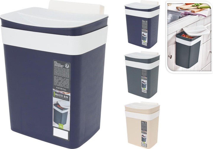 Produktbild Mojawo Mülleimer zum Einhängen an Küchentüren inkl Haken B25xT19xH23cm (4 l)