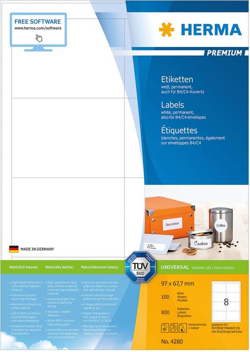Productafbeelding HERMA Universele etiketten A4