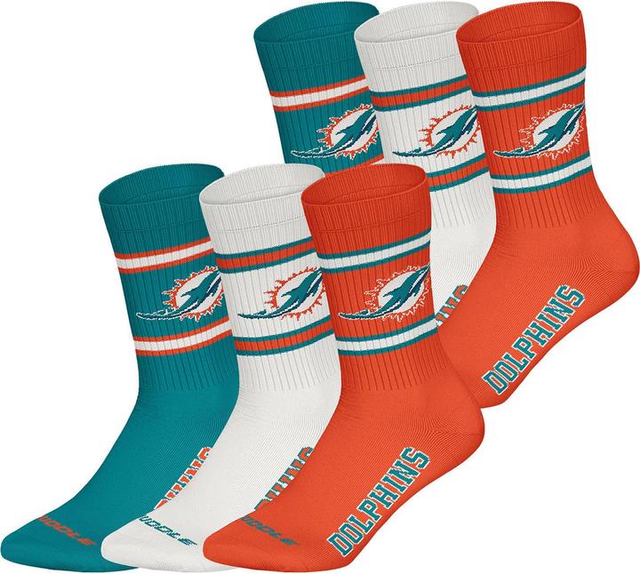 Produktbild NFL Freizeitsocken Miami Dolphins Crew (6er Pack, 43 - 46)