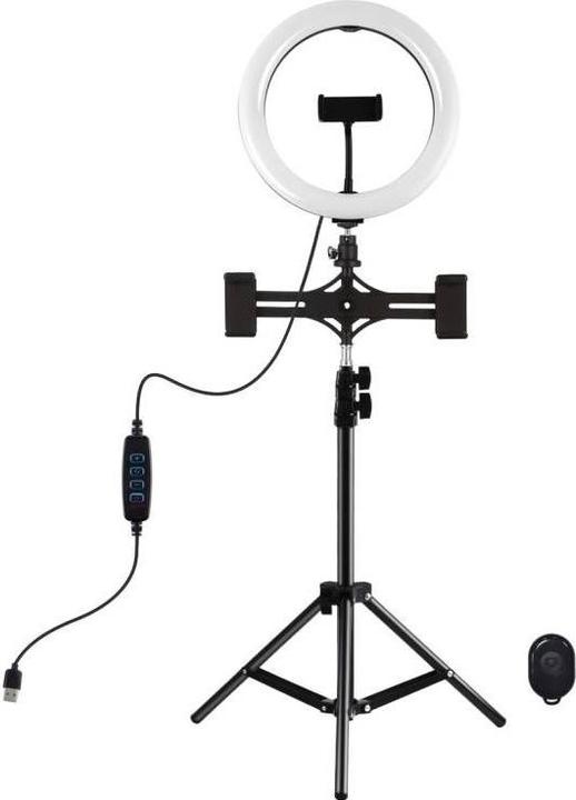 Produktbild Puluz 1,1m Tripod Mount with 26cm LED Ring Vlogging PKT3070B (Ringlicht)