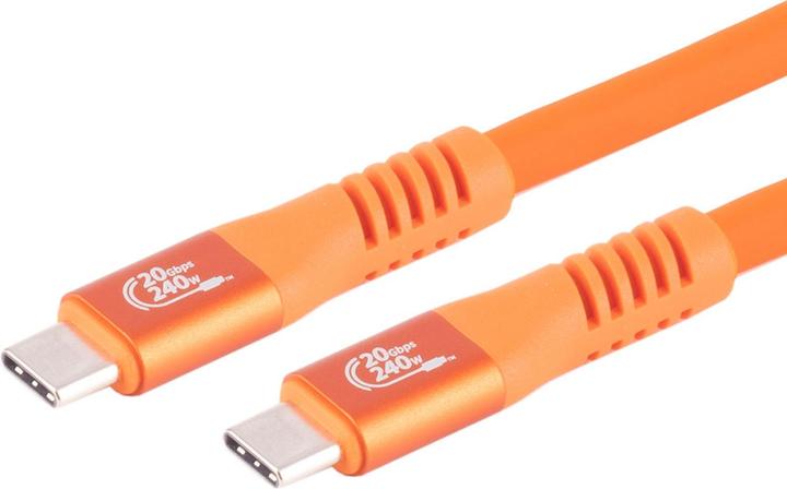 Actual product image S-Impuls Set of 2 data & fast charging cables USB-C to USB-C, orange, 2m (2 m, USB 3.2 Gen 2x2, 240 W)