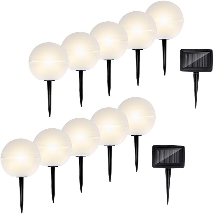 Produktbild Grundig 2er-Set 5 Solar Kugellampen mit Erdspiess, Warmweiss- und RGB-Beleuchtung