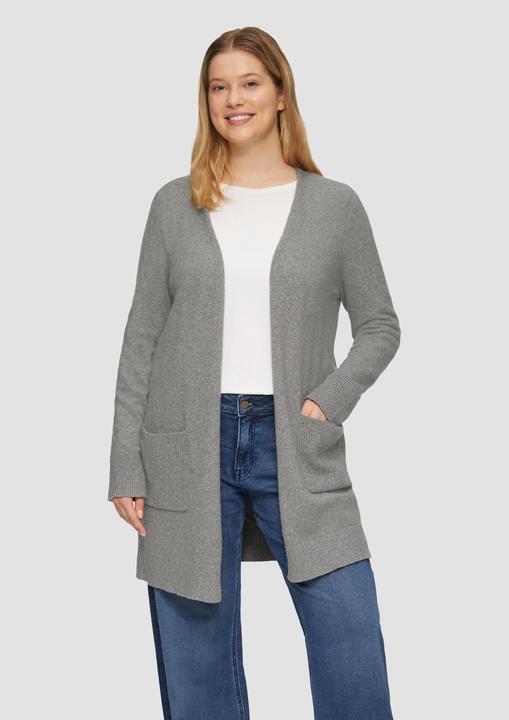 Actual product image S.Oliver Strickjacke Lange Strickjacke mit Rippbündchen (48)