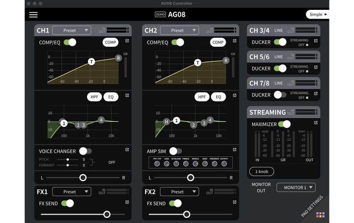 Image du produit Yamaha AG08 Black mixeur de flux en direct (Studio et mixeur live)