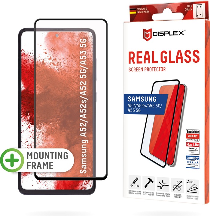 Produktbild Displex Real Glass, Full Cover Panzerglas (1 Stück, Samsung Galaxy A52s 5G, Samsung Galaxy A52, Samsung Galaxy A52 5G, Samsung Galaxy A53 5G)