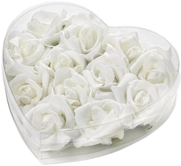 Hobby Fun Streudeko Rosen 12 Stück, Weiss