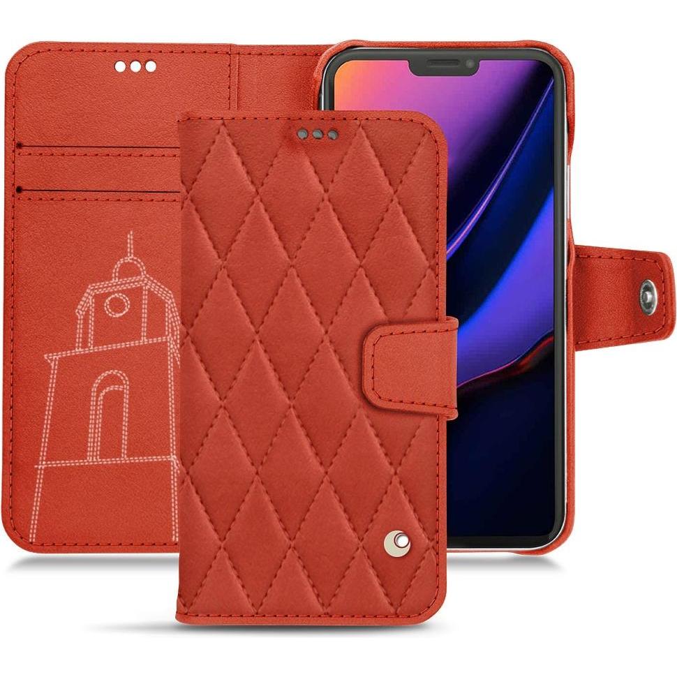Noreve Lederschutzhülle Wallet (Apple iPhone 11 Pro), Smartphone Hülle, Orange