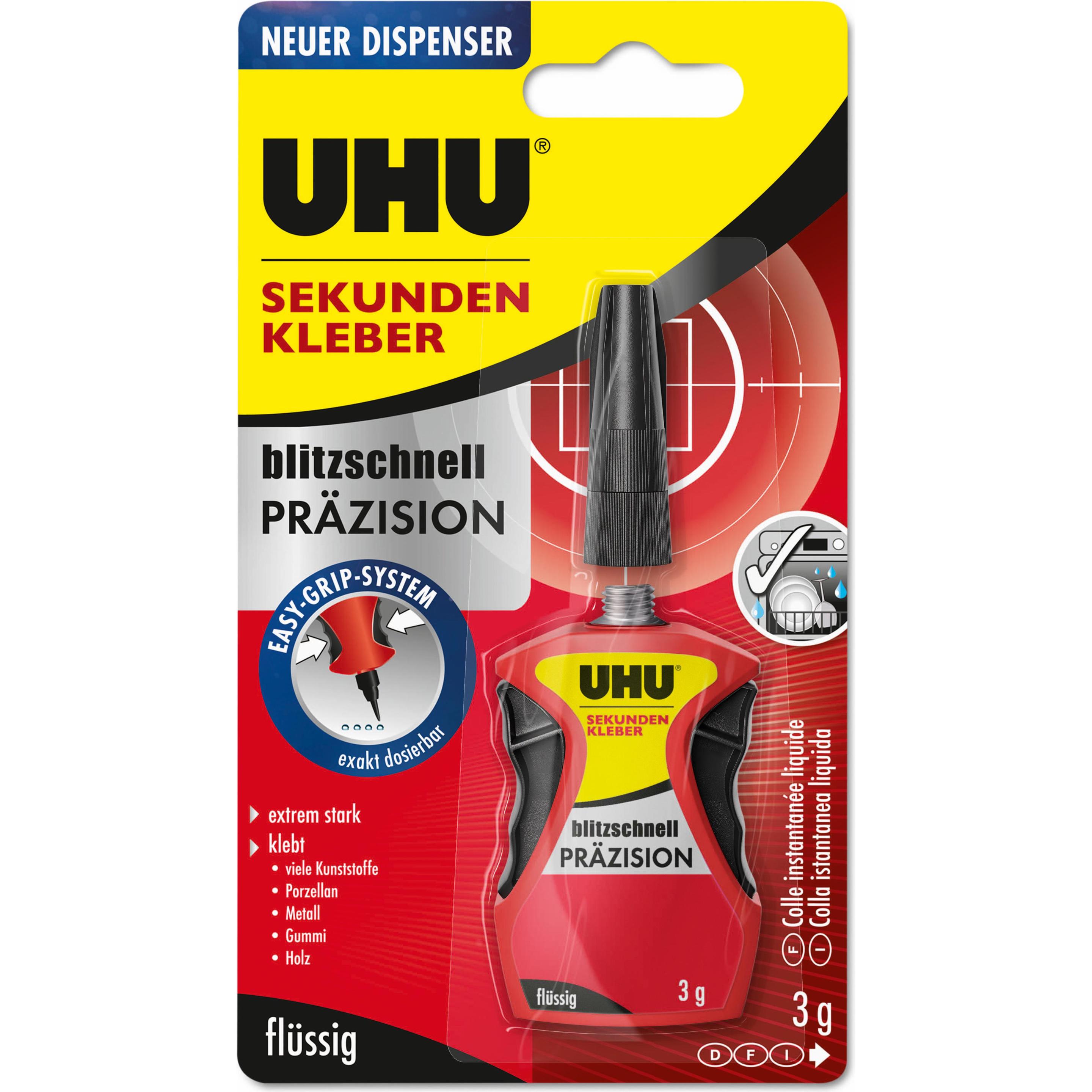 UHU, Klebstoff, Sekundenkleber (3 g, 3.10 ml)