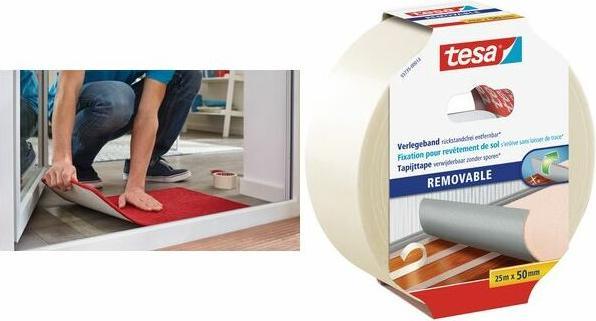 Produktbild tesa Verlegeband REMOVABLE, doppelseitiges Klebeband, rückstandsfrei entfernbar (50 mm)