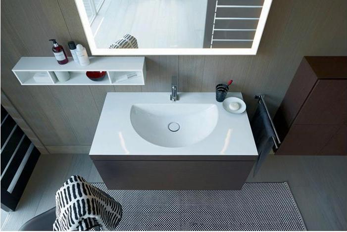 Actual product image Duravit Half-tall cabinet L-CUBE 700x243x800mm dark brushed oak (70 x 24.30 x 80 cm)