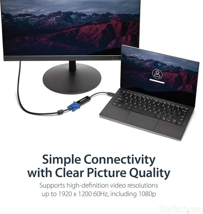 Actual product image StarTech Slim USB 3.0 VGA Video Adapter (USB-B, USB-A, 1 Ports)