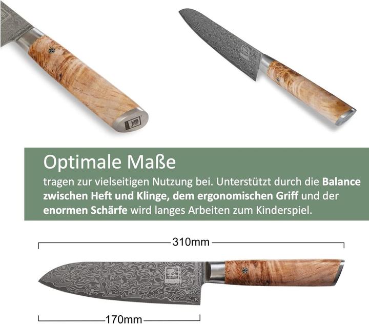 Produktbild Zayiko Damast Santokumesser, 17cm (17 cm)