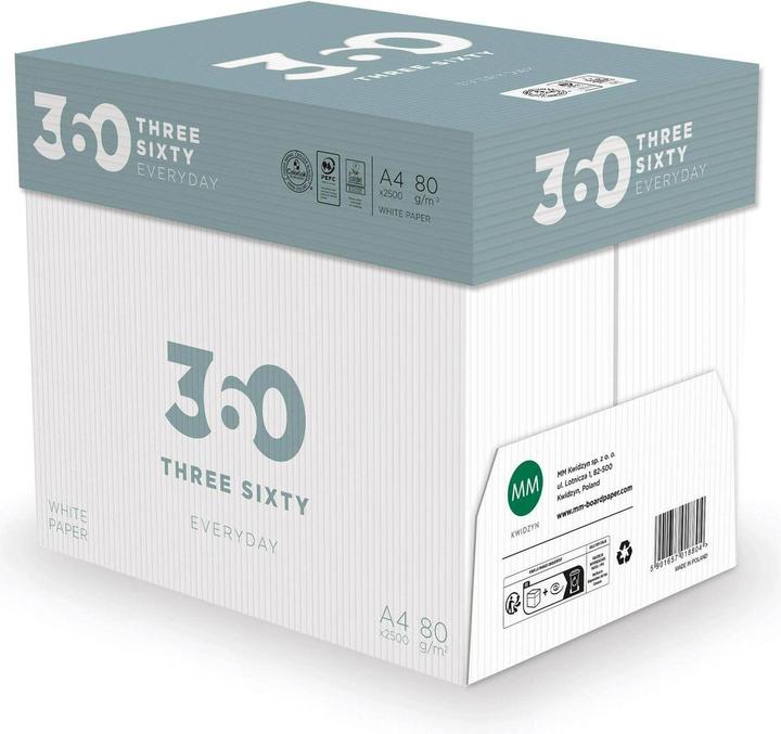 Actual product image 360 Copier paper Everyday A4, white, 80 g/m², 1 pallet (A4, 100000 Sheets, 80 g/m²)