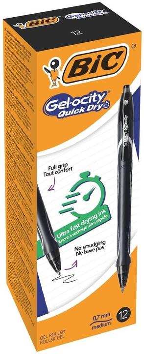Image du produit Bic Stylos gel Gel-ocity Quick Dry 0,7 mm Noir, 12 pièces (Noir, 12x)