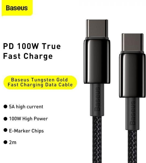 Actual product image Baseus USB C – USB C (2 m, USB 2.0, 100 W)