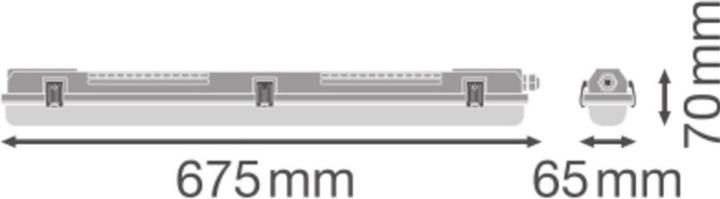 Produktbild Ledvance Feuchtraumleuchte IP65 Grau für 1x LED-Tube 600mm 230V (G13)