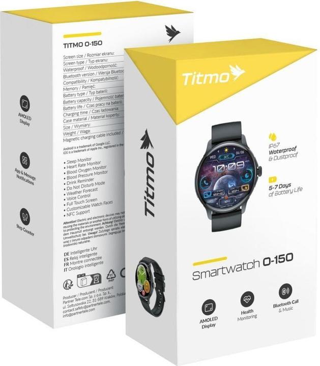 Produktbild Avizar Smart watches Titmo Smartwach TITMO O-150 (AMOLED, bluetooth call) black (46 mm)