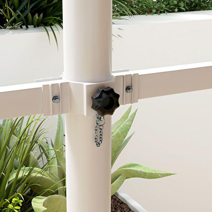 Actual product image Swisshandel24 Standing awning 4.5x3.4m garden awning hand crank extendable adjustable polyester coffee (3.40 m)