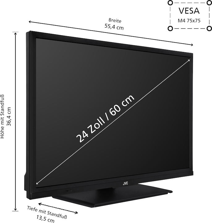 Produktbild JVC LT-24VH5455 24 Zoll Fernseher Smart TV Powered by TiVo (HD-Ready, HDR, Triple-Tuner, 6 Monate HD (24", LED, HD, 2024)