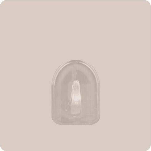 MSV, Handtuchhalter + Handtuchhaken, Patère Transparent Sur Fond Carre 8cm Beige