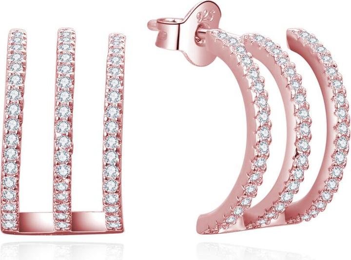 Produktbild Beneto MÃ³dnÃ­ bronzovÃ© nÃ¡uÅ¡nice se zirkony AGUP3301-ROSE