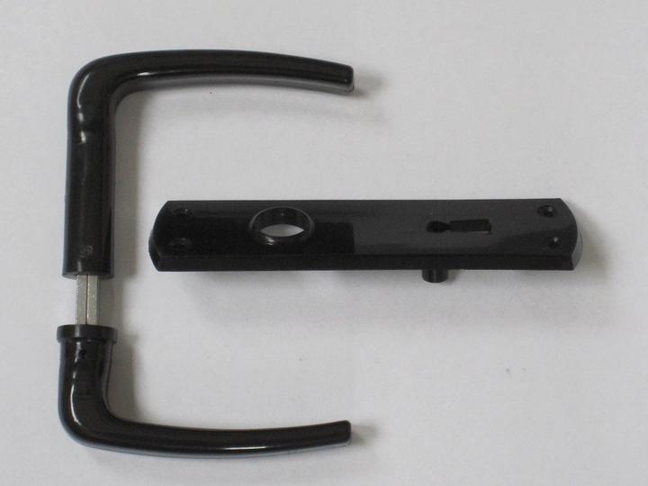 Produktbild Bever Drückergarnitur Universal-Kastenschloss BB schwarz 55 mm Vierkantstift 8 mm (Türgarnitur)