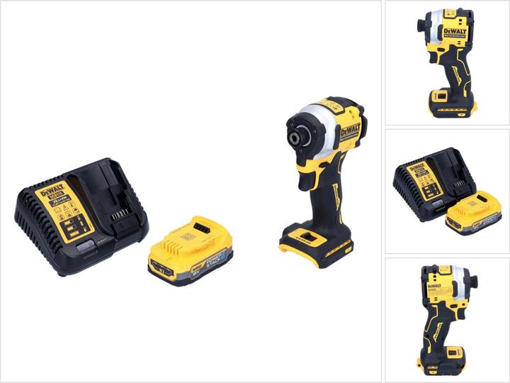 Produktbild DeWalt DCF 850 E1 Akku Schlagschrauber 18 V 205 Nm 1/4" Brushless + 1x Akku 1,7 Ah + LadegerÃ¤t (Akkubetrieb)
