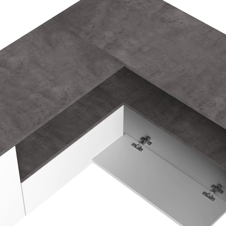 Actual product image Temahome Angle TV Stand white and concrete look (40 x 46 cm)