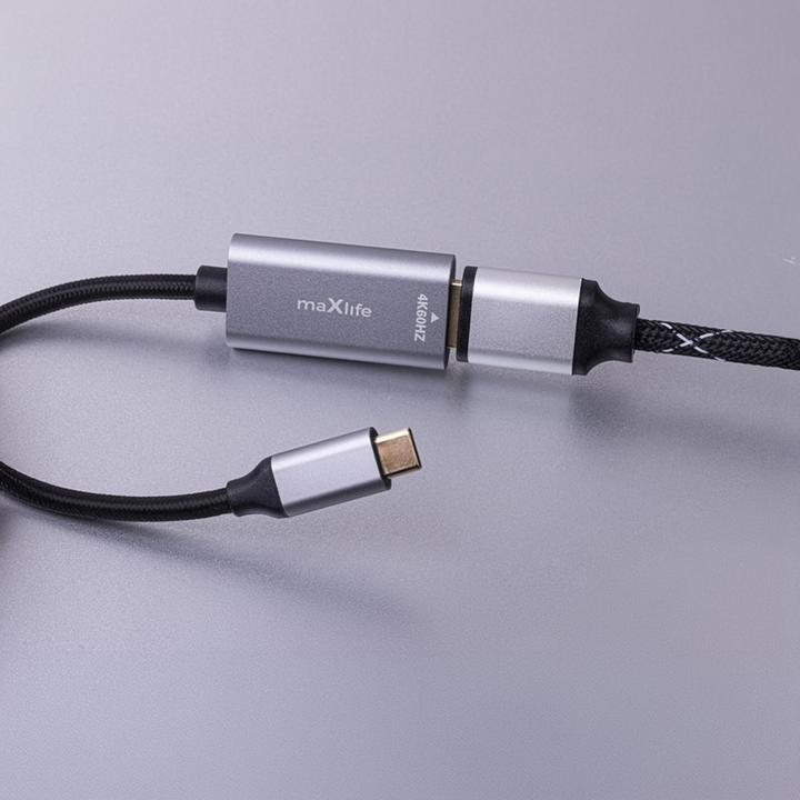 Actual product image Maxlife USB-C to (HDMI, USB-C)