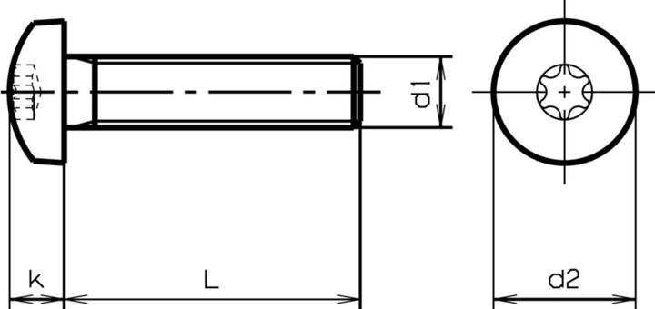 Produktbild Bossard Schraube, Maschine / Flachkopf, Torx, T25, M5, 25mm