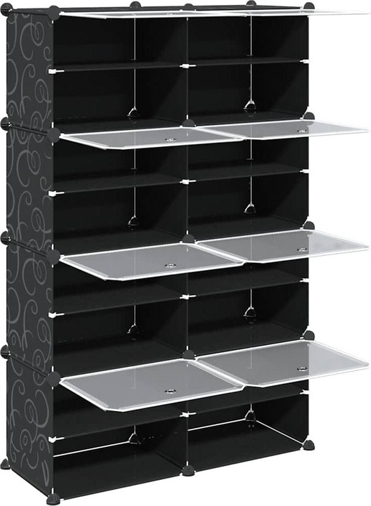 Actual product image VidaXL Shelving system with 8 cubes and doors Black PP
