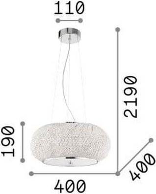 Immagine prodotto Ideal lux PASHA' lampada a sospensione E14 6 vie ⌀400mm dimmerabile oro 082172 (E14)