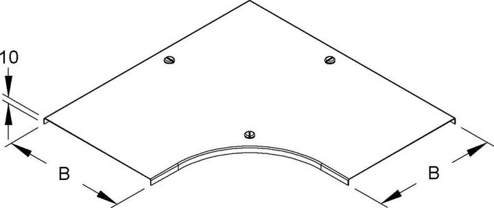 Immagine prodotto Niedax NIE RESDV100 Coperchio per curva 90 B:104mm nastro zincato DINEN10346 con Dr.V.