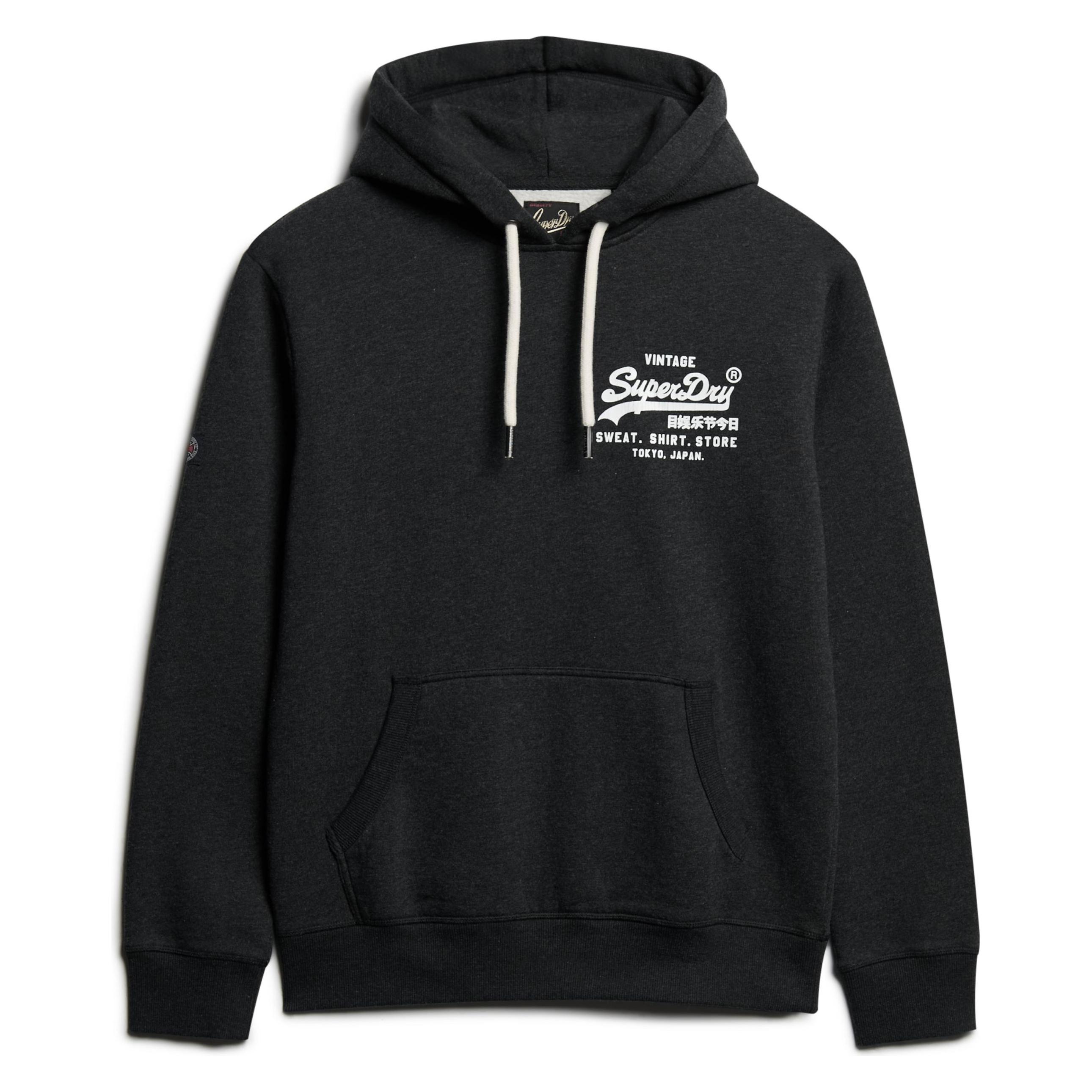 Superdry, Herren, Pullover, Klassisches Vintage Hoodie Mit Grafiklogo, Schwarz, Grau, (Xl)