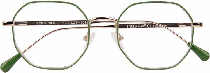 I Need You Lesebrille YOKO,grün-gold,+2.50.1231256