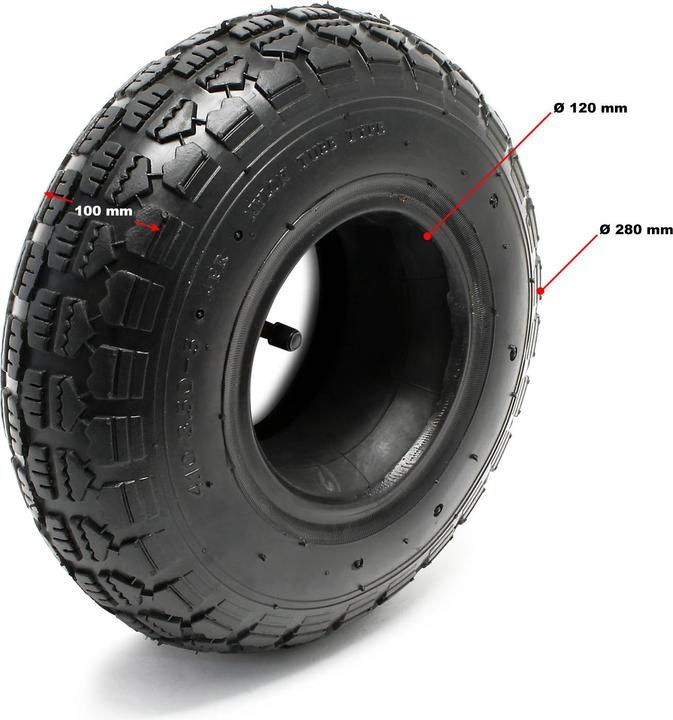 Actual product image Wiltec Lawn Mower Tyre Set 2 Tyres with Inner Tubes with Angled Valves 11x4.10/3.50-5 4PR (Lawn tractor, Garden machinery spare parts)