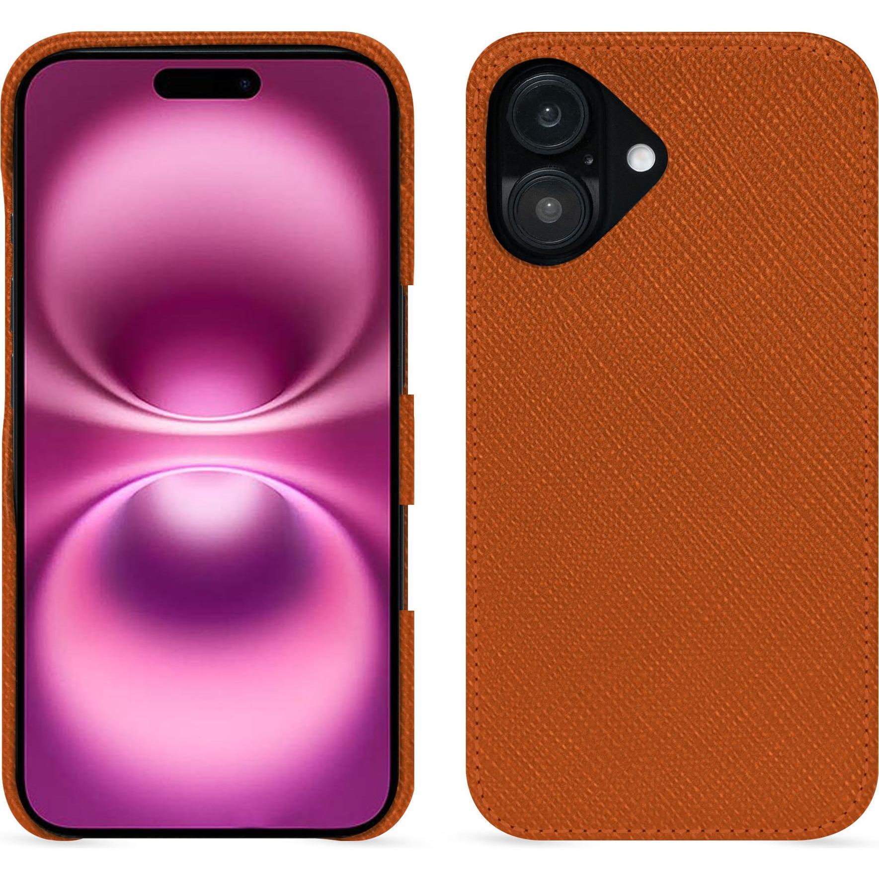 Noreve Lederschutzhülle (Apple iPhone 16 Plus), Smartphone Hülle, Orange