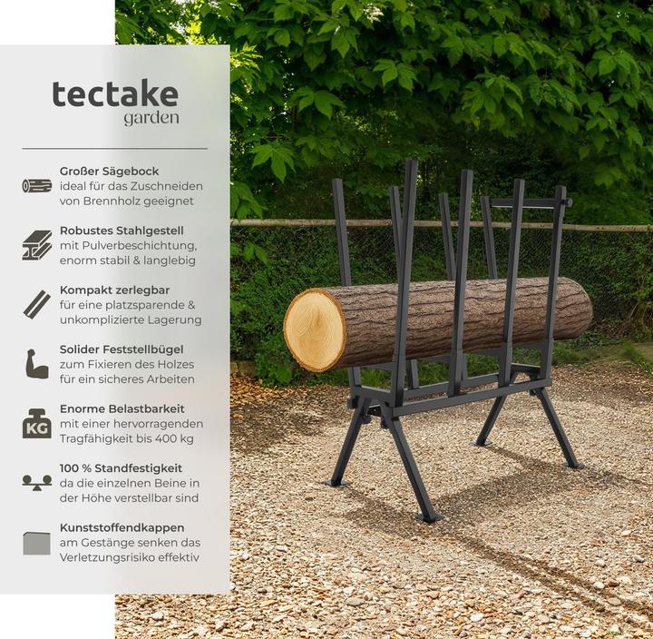 Actual product image tectake Wood sawhorse (53 cm, 76 cm)