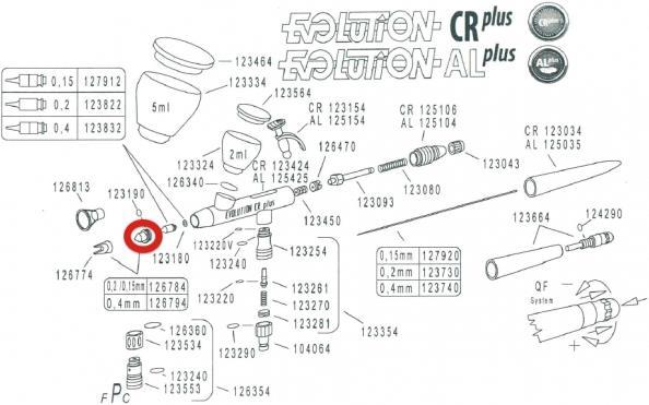 Produktbild Harder & Steenbeck 126794 Luftkopf 0.4mm CR plus fine line Chrom