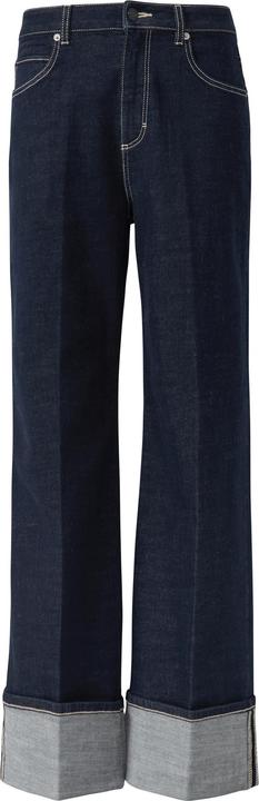 Comma Jeans-Hose Wide-Leg-Jeans mit Umschlag und Kontrastnähten (Frequency band 38 (2600 MHz))