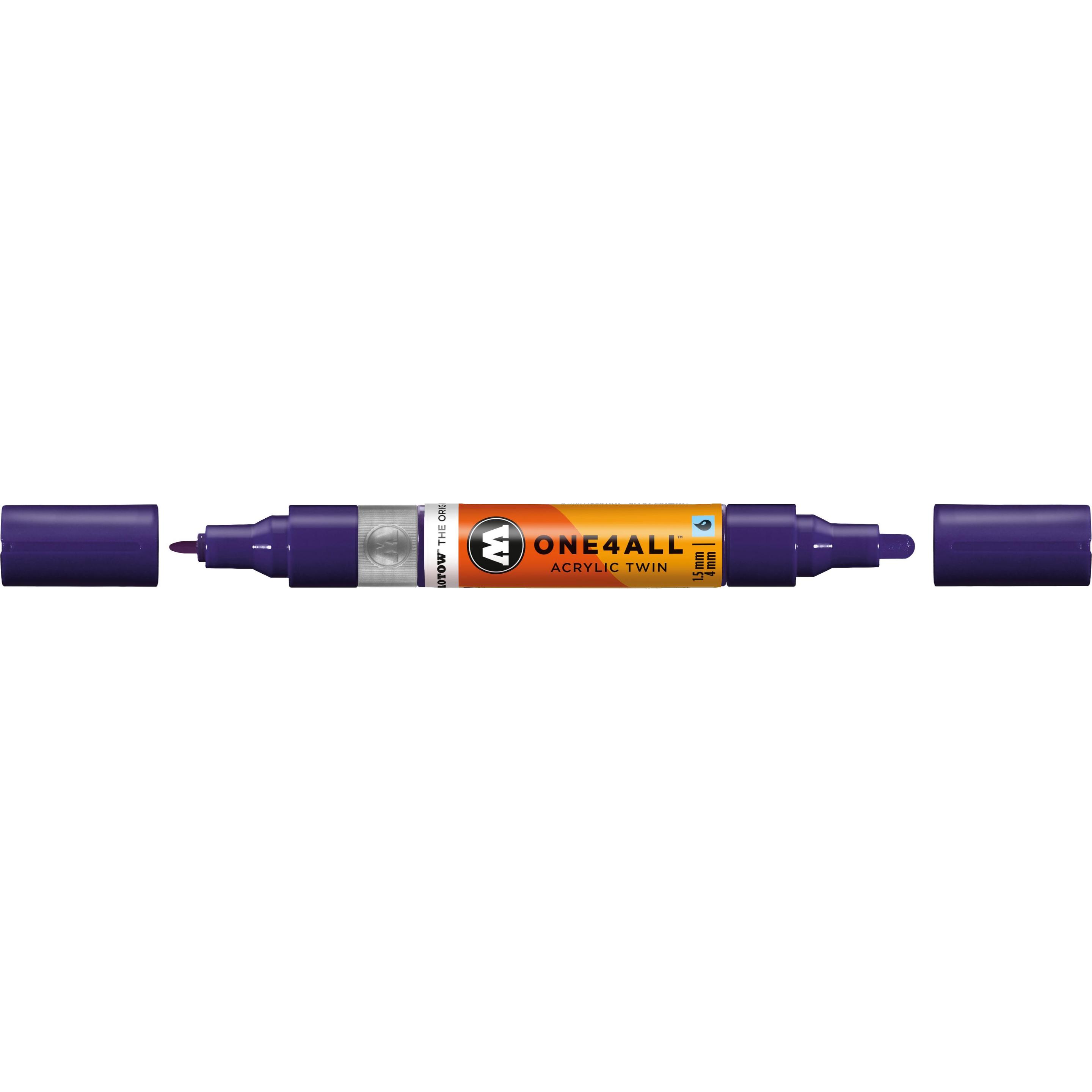 Thumbnail - Molotow, Marker, Marqueur pour Maquettes - One4All Twin - Acrylique Violet Sombre - 1,5/4mm - -043 - 15 cm (Violett dunk...