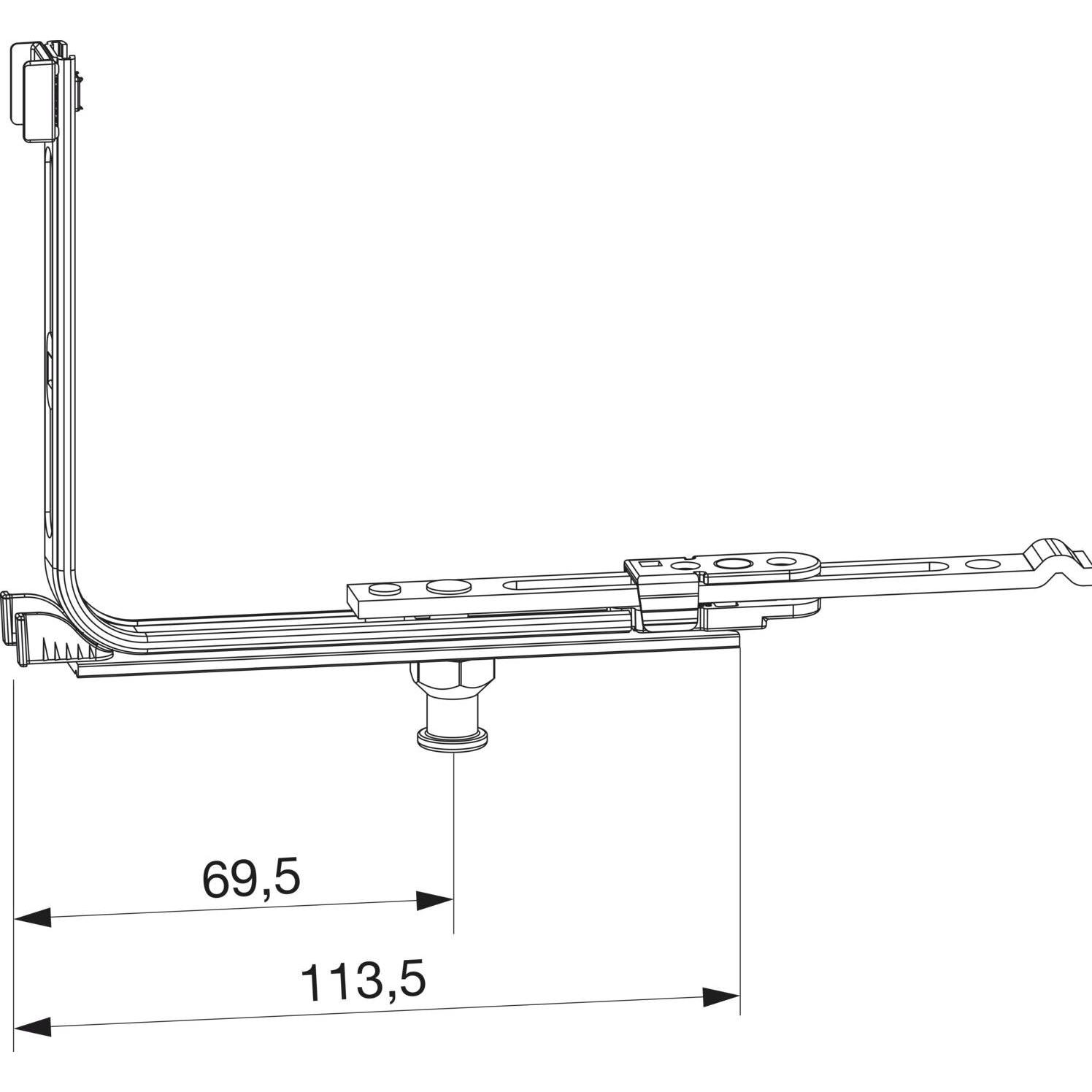 Thumbnail - Maco, Türbeschlag + Scharnier, MM Eckumlenkung für Bodenschwelle 18L, FFB 260-1800 mm, silber (209881)