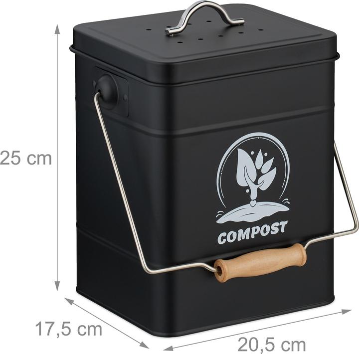 Produktbild Relaxdays Komposteimer mit Geruchsfilter 6 Liter (6 l)