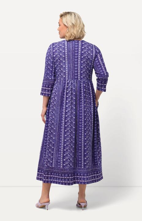 Produktbild Ulla Popken Jerseykleid, A-Linie, V-Ausschnitt, 3/4-Arm, Taschen (54)