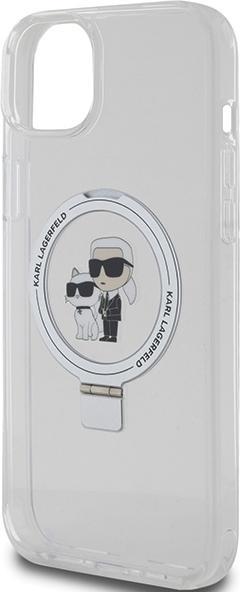 Produktbild Karl Lagerfeld Hülle TPU Ring Stand Karl und Choupette, Transparent Series (Apple iPhone 15 Plus)
