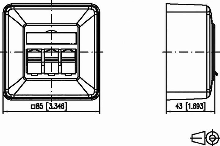 Actual product image Metz Connect IT CONNECT E-DAT module 3x8(8) AP - wall socket