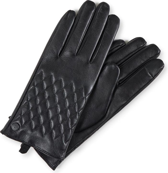 Actual product image Cash-Mere Lederhandschuhe mit caro style und Touchscreen tauglich (L)